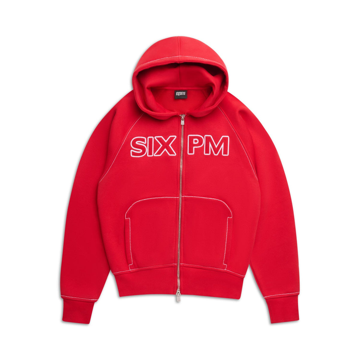 WORDMARK ZIPPER HOODIE TOMATO RED