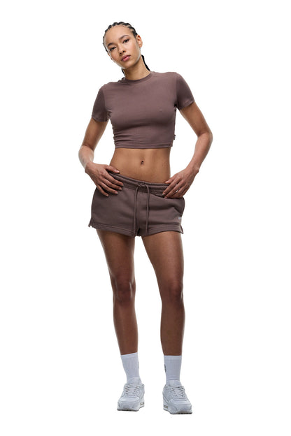 WMNS CROPPED T-SHIRT STONE BROWN