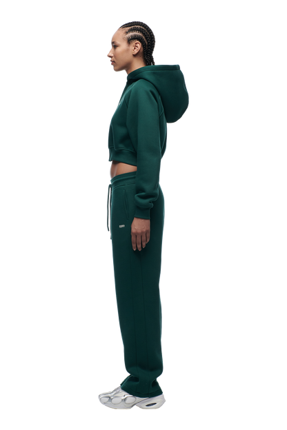 WMNS CROPPED ZIP HOODIE EVERGREEN