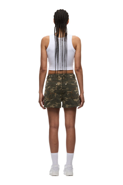 WMNS DENIM SHORTS BLACK/CAMO