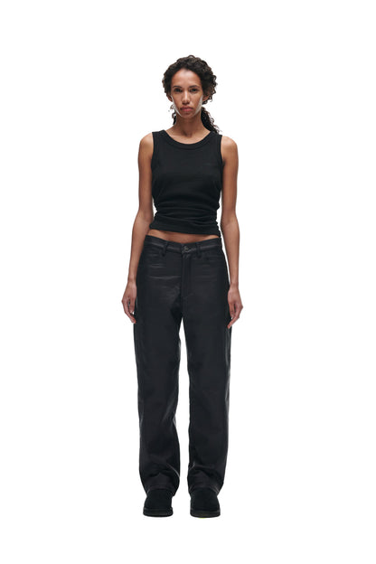 CRINKLE ZIP PANTS BLACK