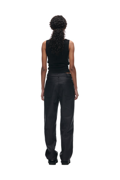 CRINKLE ZIP PANTS BLACK