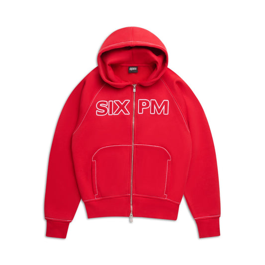 WORDMARK ZIPPER HOODIE TOMATO RED