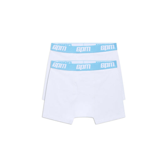 BOXER SHORTS WHITE/BABY BLUE (2-PACK)