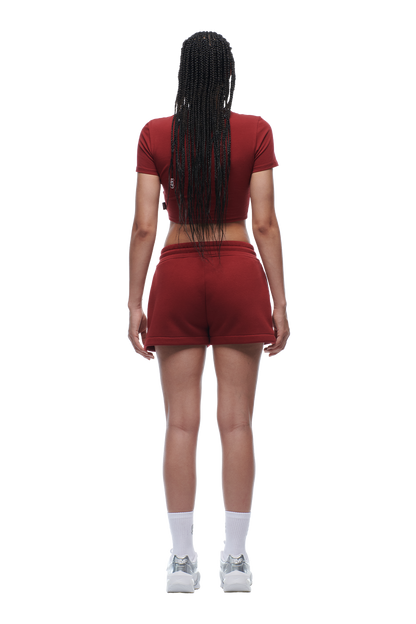 WMNS CROPPED T-SHIRT WINE RED