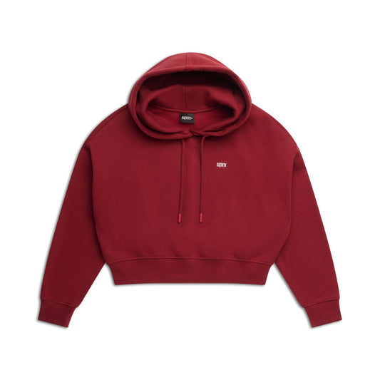 WMNS CROPPED HOODIE WINE RED