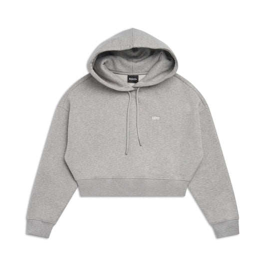 WMNS CROPPED HOODIE GREY MELANGE