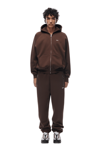 ZIP HOODIE CHOCOLATE BROWN