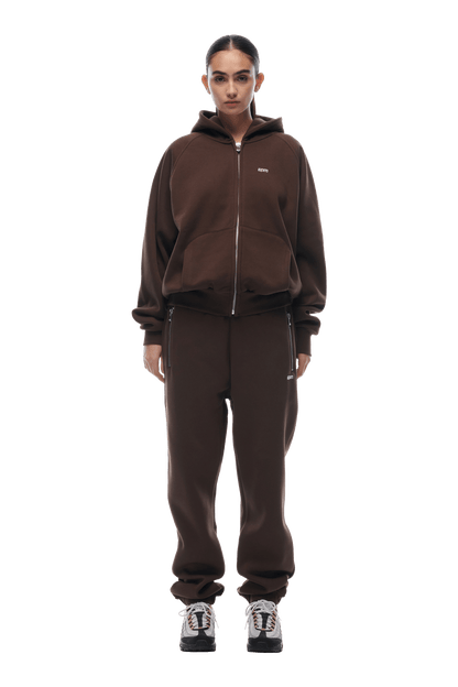 ZIP HOODIE CHOCOLATE BROWN