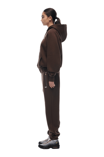 ZIP HOODIE CHOCOLATE BROWN